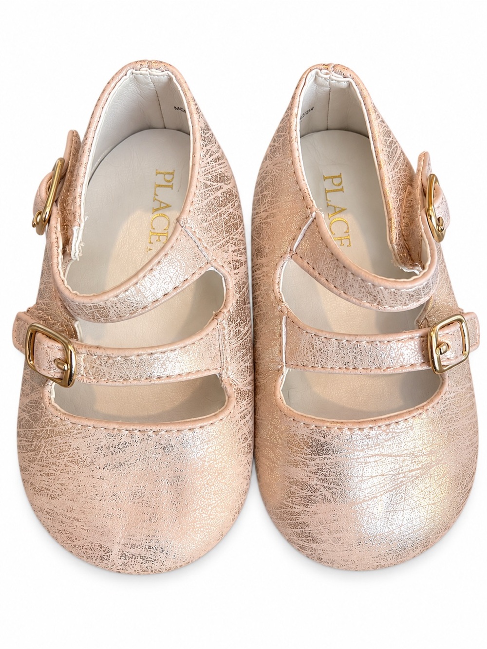 The Children's Place Metallic Rose Gold Mary Jane Baby Shoe